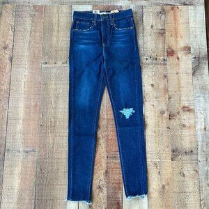 Levi Mile High Super Skinny distressed frayed denim jeans -27